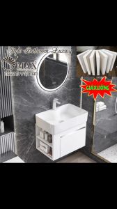 Tủ lavabo nhựa đặc PVC Xưởng Á Châu tủ nhà tắm rửa được nước tuổi thọ trên 30 năm giá đã có vòi rửa mặt kiểu dáng sang trọng kích thước 48 x 37x 53 cm phù hợp phòng tắm hiện đại.