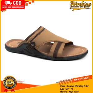 Sandal Slop Kulit Pria Dewasa Kekinian & Sendal Lebaran Bapak