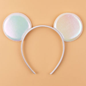 Disney | Cute Disney PU Mickey Mouse Ears Headband Sequins 5 Bow Hairband For Girl Festival Party DIY Hair Accessories Cosplay Gifts