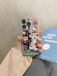 Cute Cartoon Style  17Pro Max Phone Case Womens Protective Mirror Surface Anti-Fall Full Cover Silicone Shell for 