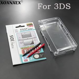 Accessory Kit For 3DS Clear Crystal Hard Case/Touch Stylus Pen/Screen Protector Film Full Set Game Console Protective Accessorie