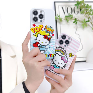 ฟิล์มติดเครื่องรวมทุกอย่างสำหรับ iPhone 6 6S 6 Plus 6S Plus การ์ตูนรูปเฮลโลคิตตี้เคสมือถือกล้องเต็มป้องกันเคส