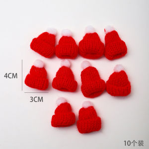 หมวกถักนิตติ้งสำหรับตกแต่งต้นคริสต์มาส DIY หมวกสุนัขป่าขนาดเล็ก อุปกรณ์ตกแต่งต้นไม้ เครื่องประดับตกแต่งต้นไม้