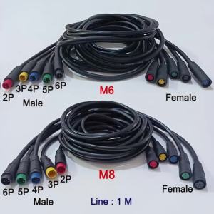 1M M6 M8 2 3 4 5 6 Pin Core Male to Female Julet Electric Butt Cable Plug Connector Scooter Brake Waterproof Signal Sensor Cord