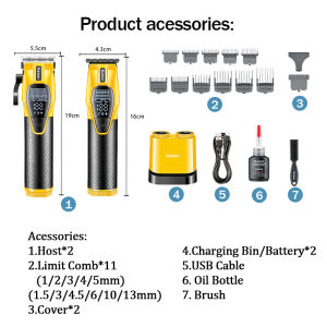 Kemei Professional Electric Hair Clipper Set With LCD Display For Men Hair Trimmer KM-8561