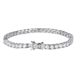 Montagne Jewelry 925 Pure Silver Bracelet Elegant Inset Design Fine Jewellery VVS Moissanite Bracelets Diamond Cuff