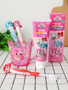 Childrens Toothbrush Girl Cartoon Soft Bristle Dental Care Toothbrush 3-6-12 Years Fruit Flavored Toothpaste Training Toothbrush