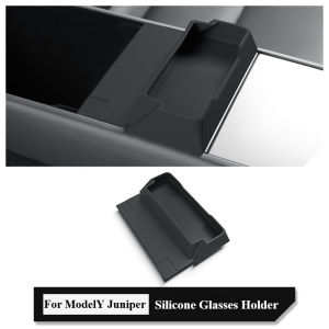 Silicone Glasses Holder For Tesla Model Y Juniper ModelY Launch 2025 Central Control Armrest Box Sunglasses Storage Tray New