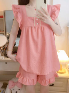 Bộ Đồ Ngủ Cotton Mùa Hè Cho Nữ Bộ Đồ Ngủ Cotton Lụa Cao Cấp Bộ Đồ Mặc Nhà Thoải Mái Thoáng Khí Quần Short Áo Sơ Mi Tay Ngắn