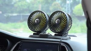 Nss Car Fan: 12V/24V Dual Head Adjustable & Foldable Electric Fan