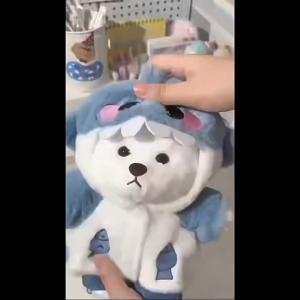 oldlaiben 30cm Shark Bear Plush Toy Stuffed Animal Doll Removable Clothes Cute Bear Gift for Kids Hadiah