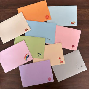 Cartoon Color Pure Color Artistic Minimalist Western-Style Medium Printable Custom Theme Thick Photo Postcard Envelope
