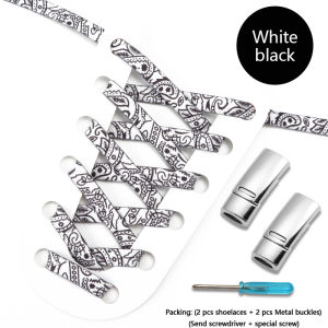 No Tie Shoelaces Magnetic Metal lock Elastic Shoe Laces For Sneakers Men And Women Leisure Lazy Shoes Lace Flat Rubber band