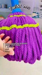 BARU Super Ultra1set Twist Mop alat kain lap pel lantai otomatis peras pelan lantai putar