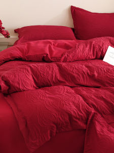 ZHIDING | Wedding Red Bed Set with New Chinese Rose Embroidery