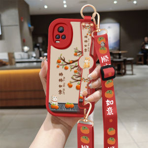 เคสโทรศัพท์ซิลิโคนแบบครอบเต็มสำหรับ Vivos9 รุ่นใหม่พร้อมสายสะพายข้างแบบสะพายข้างสำหรับผู้หญิง หนังแพะขนาดเล็ก ป้องกันการตกหล่น