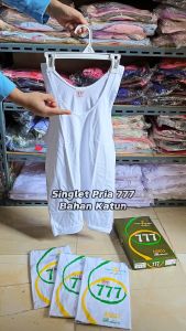 Singlet Pria 777 | Kaos Dalam Cowok Putih Polos Tali Besar Bahan Katun Lembut