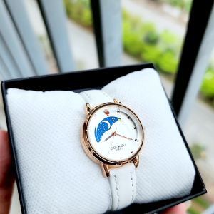 Đồng Hồ Nữ Chống Nước Thiết Kế Thời Trang Nữ Tính Dây Da Mềm DouKou 3383