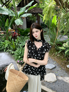 GUZILIAN | Áo Blouse Chấm Bi Tay Voan