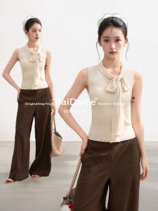 BAIDAIFEI | Bow-tie Strap Armless Underarm-smoothing Tank Top