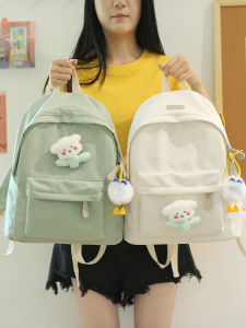 กระเป๋าเป้สะพายหลังนักเรียนมัธยมปลายสไตล์เกาหลี ความจุขนาดใหญ่ กระเป๋าสะพายไหล่แบบสองข้าง กระเป๋าสะพายหนังสือสไตล์ญี่ปุ่น กระเป๋าสะพายหนังสือแบบน่ารักสำหรับผู้หญิง