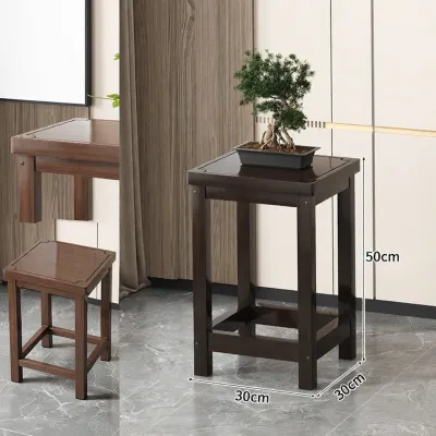 FWTDF | Creative Corner Table Small Tea Table Side Table Living Room Sofa Side Cabinet Storage Shelf Bamboo Material Square Shape