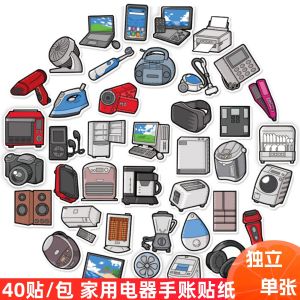 Miếng Dán Máy Tính Nước Bọt Miếng Dán Trang Trí Chống Thấm Nước 40 Miếng Mĩ Thuật Giấy Hoạt Hình Máy Lạnh TV Máy Tính Bìa Mềm