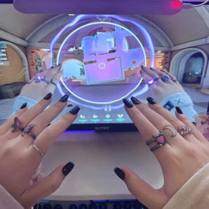 Game Character VALORANT Clove Cosplay Ring Set Metal Open Adjustable Butterfly Heart Ring Jewelry Accessories Props