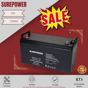 SUREPOWER Maintenance Free Sealed Lead Acid Battery (12V 120AH) UPS & EPS System Telecommunication Security Power Supply Power Utility