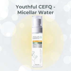 Micellar Cosmetics™ Youthful-CEFQ™ Micellar Water Cleanser | Antioxidant | Anti-Aging | Vitamin C + E + Ferulic Acid + Coenzyme Q10 | Organic Micellar Formula 100ml
