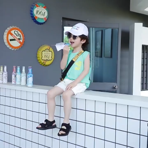 Cheerful Mario Adjustable Strap Mesh Sandals for Toddlers 2-7 Years - Anti-Slip Soft Sole Breathable Fabric - Black/Dark Gray/Pink/Olive