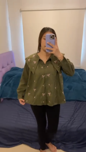 Clara Kemeja Bordir Wanita Terbaru Tangan Panjang