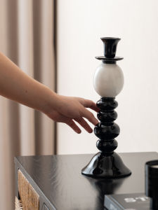 Zakka Style Black and White Candle Holder Atmosphere Decoration