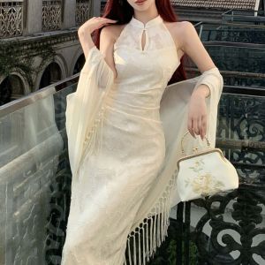 Elegant Loose Cheongsam Dress Long