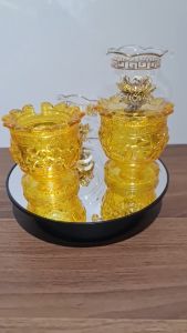 Đèn Dầu Hoa Sen - Đèn Thờ Cúng Pha Lê Hoa Sen - DD2501 - Màu Vàng