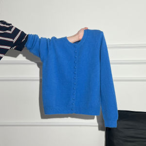 Áo Len Cardigan Dệt Kim Cổ Tròn Tay Dài Dày Dặn Rộng Rãi Ấm Áp Áo Khoác Ngoài Mùa Thu Đông Cho Nữ La Chapelle