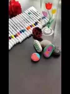 12-80 Colors Acrylic Markers Pen Set Paint Art Marker Soft Tip Pen for Children Stone Paint Ceramic Glass Wood Fabric Painting