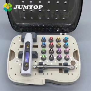 JUMTOP Dental Electric Prosthetic Kit Implant Screwdrivers Torque Wrench with 16Pcs Colorful Screwdriver