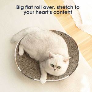 Oval Cat Scratching Bed Corrugated Cardboard Cat Nest & Scratch Pad Multi-Functional Cat Toy For Indoor Play And Furniture Protection