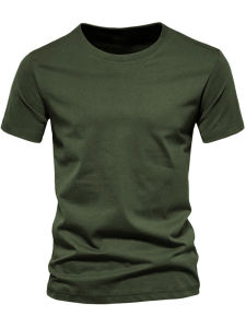 Mens Short Sleeve T-Shirt Pure Cotton Fitness Sport Top Slim Fit Light Camouflage Half Sleeve round Neck Casual Summer Tee