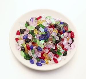 30pcs Leaves Czech Crystal Beads Lampork Beads Colorful Glass Beads Loose Spacer Beads For Jewelry Making DIY Necklace Bracelet