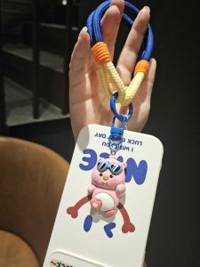 Cartoon Pendant Girls Handwoven Keychain Thickened Mobile Phone Lanyard Short Style Bag Decoration Pendant Accessories