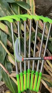 Melo home Long Handle Weeding Tool Stainless Steel Corn Sickle Garden Tool For Grass Banana Betel Nut
