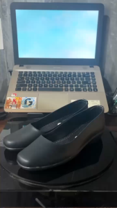 ERGE 37-41 Sepatu Formal Pantofel Wanita Flat Hitam Polos Terbaru Ringan Fleksibel Sekolah Kantoran