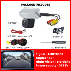 QXNY Backup Camera Reverse AHD or CVBS License Plate Light Parking for Toyota Camry Yaris Corolla 2012-2015 Verso Yaris.