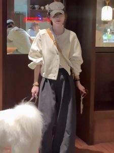 SHIMO | Womens Short-Sleeved Baseball Jacket Autumn 2025 New Style Loose Fit Casual Fashionable Petite