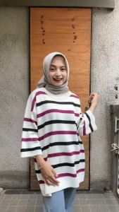 Magra - Ester Sweater Rajut Kaos Oversize Setrip Warna Warni Wanita