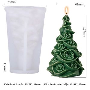 3D Cây Giáng Sinh Nến Khuôn Silicon Cho DIY Xông Phòng Cho Tiệc Trang Trí Nhà Trang Trí Làm Khuôn 9x9x9cm