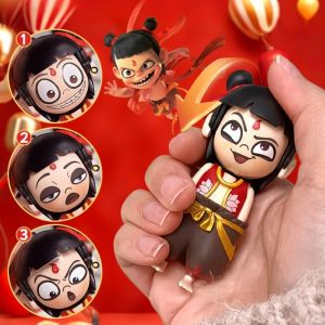 อะนิเมะ Ne Zha 2 การ์ตูนรุ่น Q ตุ๊กตาเปลี่ยนหน้าพวงกุญแจกระเป๋าเป้สะพายหลังเครื่องประดับของเล่น Decompression ของขวัญสําหรับเด็กชายและเด็กหญิง Kawaii