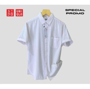 Kemeja pria lengan pendek UNIQLO//kemeja polos pria Terlaris bahan katun tuwil New all colour